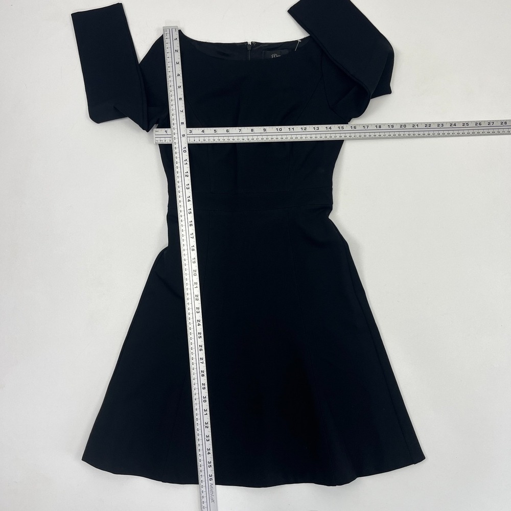 J.Crew NWT Black Sheath Dress Fit And Flare In Stretch Ponte Knit LBD Sz 2 - Picture 6 of 12